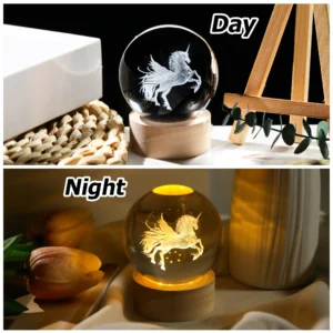 3D Unicorn Crystal Ball Night Light