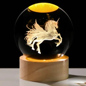 3D Unicorn Crystal Ball Night Light