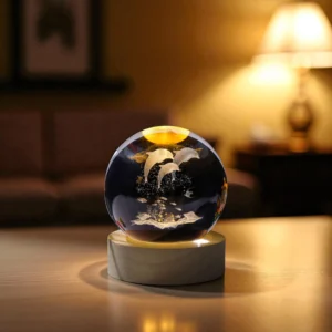 3D Whale Crystal Globe Night Light