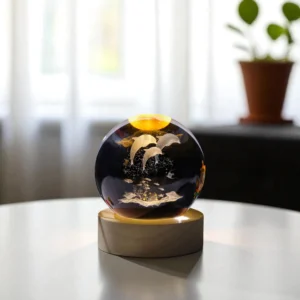 3D Whale Crystal Globe Night Light