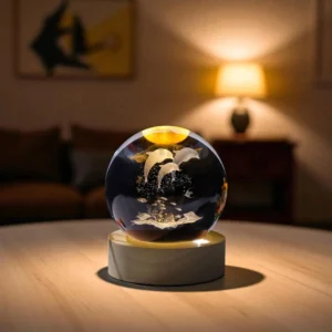 3D Whale Crystal Globe Night Light