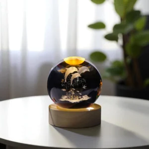 3D Whale Crystal Globe Night Light