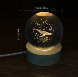 Crystal Sleeping Whale Galaxy Night Lamp
