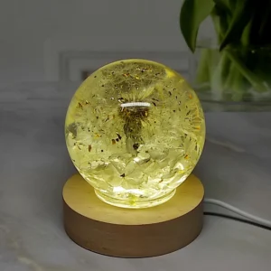 Dandelion Crystal Sphere Night Light Decor