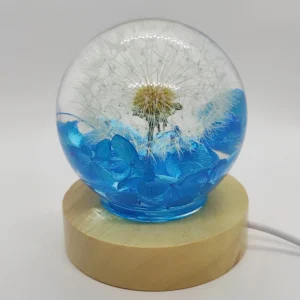 Dried Hydrangea Crystal Sphere Desk Lamp