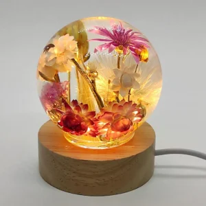 Epoxy Resin Crystal Sphere Unique Night Lamp
